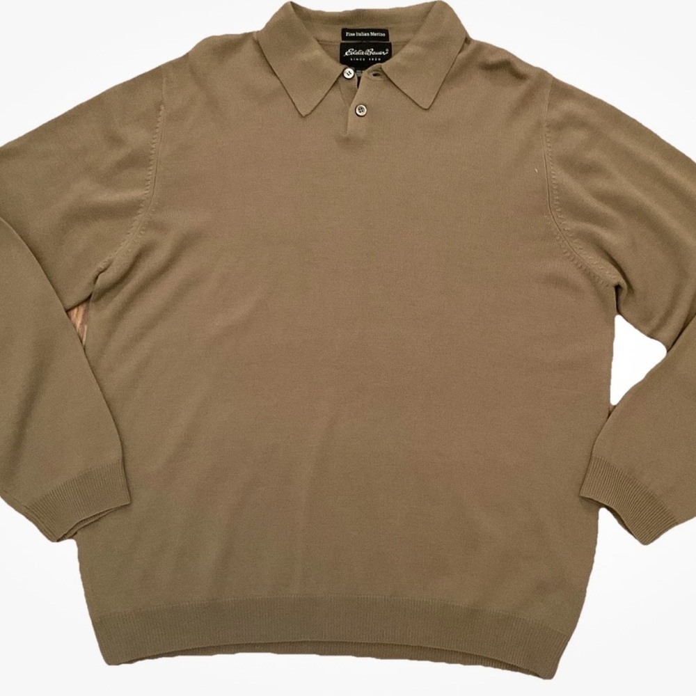 Eddie Bauer Men's V-Neck Sweater - Tan